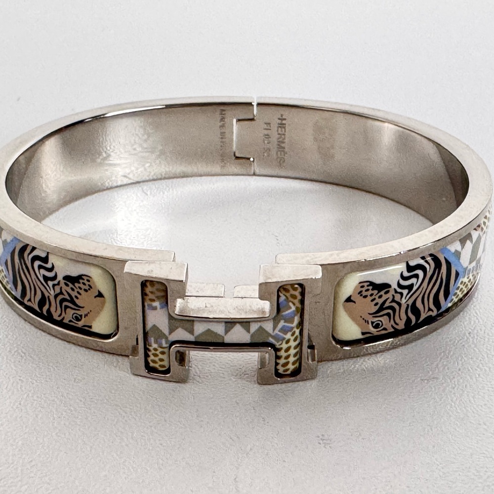 SOLD Hermes Silver and Blue Enamel Bracelet
